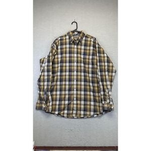 Cinch‎ Shirt Mens Large Yellow Black Plaid Button Down Long Sleeve Western Logo